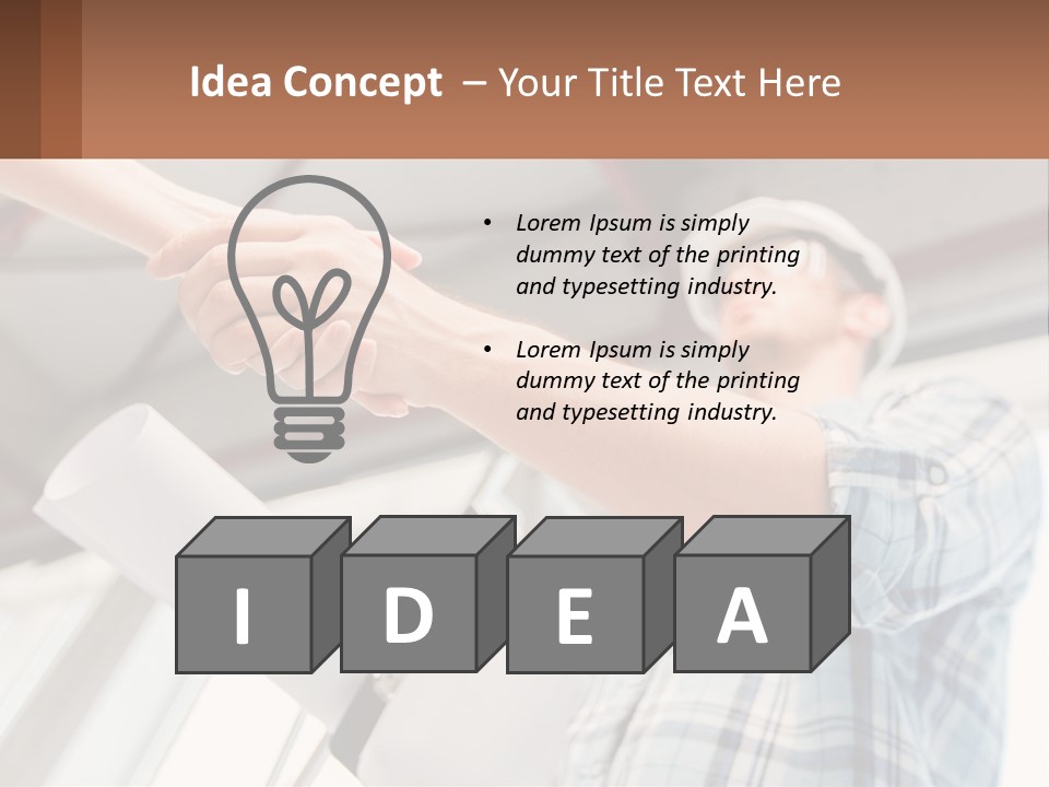 Two People Shaking Hands Over A Piece Of Paper PowerPoint Template