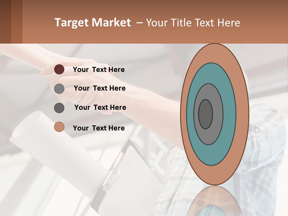 Two People Shaking Hands Over A Piece Of Paper PowerPoint Template