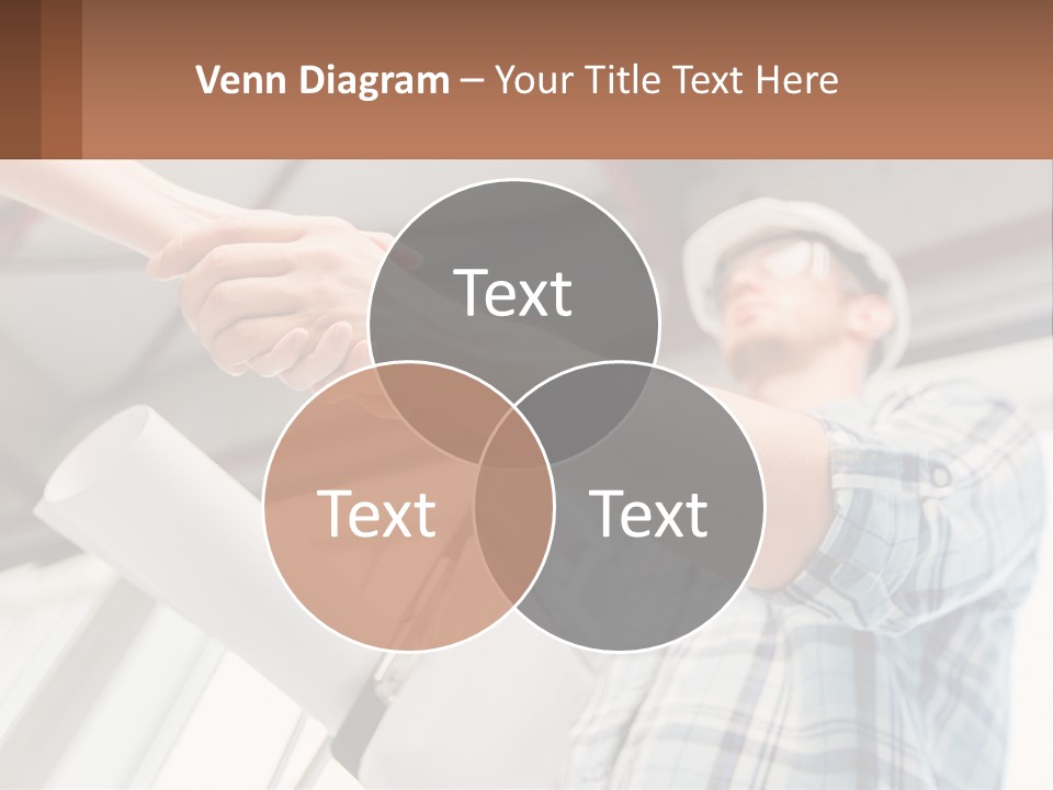 Two People Shaking Hands Over A Piece Of Paper PowerPoint Template