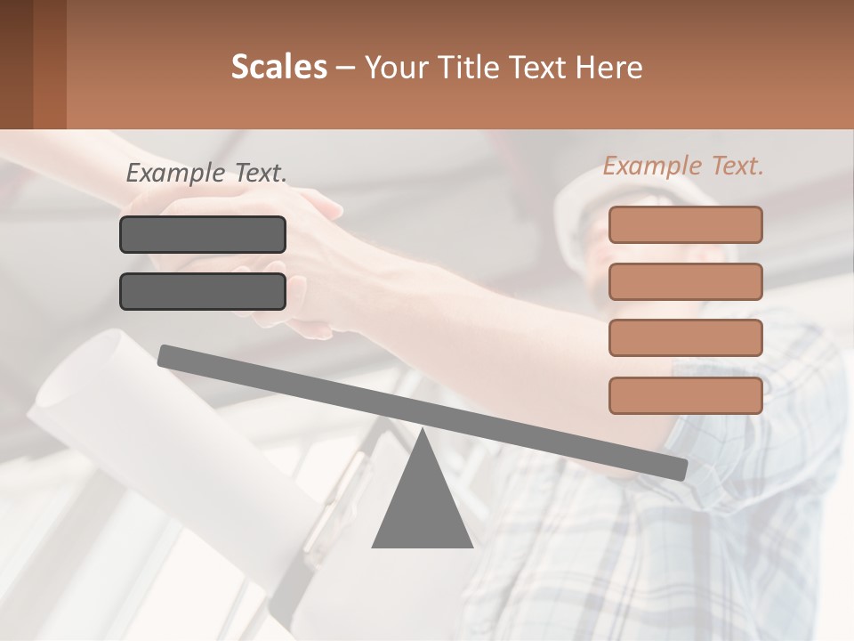 Two People Shaking Hands Over A Piece Of Paper PowerPoint Template