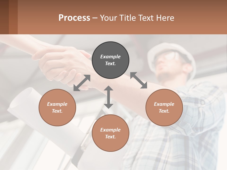 Two People Shaking Hands Over A Piece Of Paper PowerPoint Template