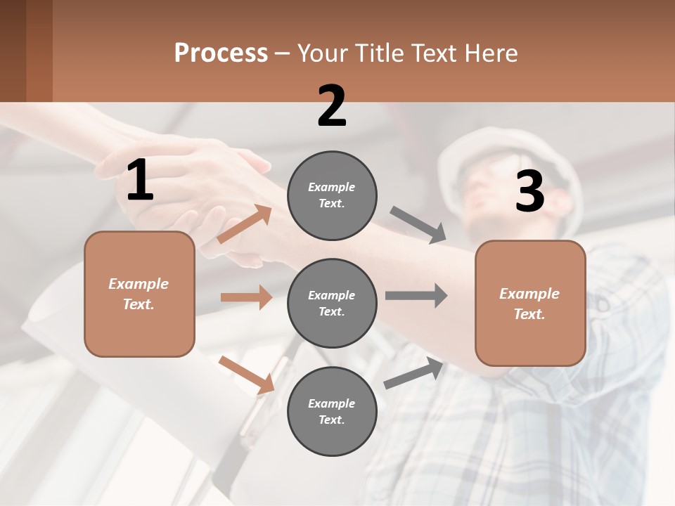 Two People Shaking Hands Over A Piece Of Paper PowerPoint Template