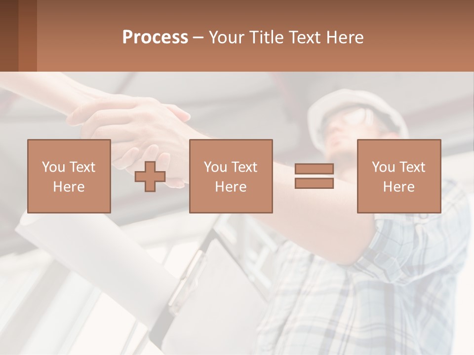 Two People Shaking Hands Over A Piece Of Paper PowerPoint Template
