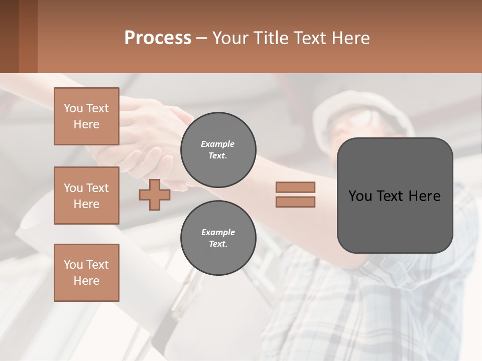 Two People Shaking Hands Over A Piece Of Paper PowerPoint Template