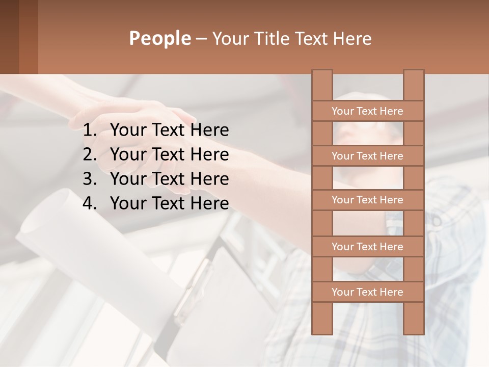 Two People Shaking Hands Over A Piece Of Paper PowerPoint Template