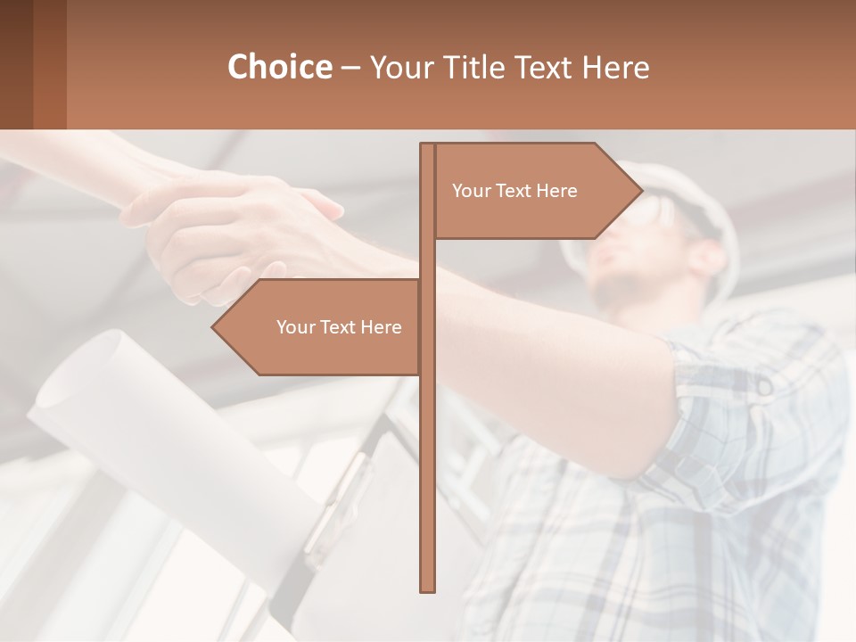 Two People Shaking Hands Over A Piece Of Paper PowerPoint Template