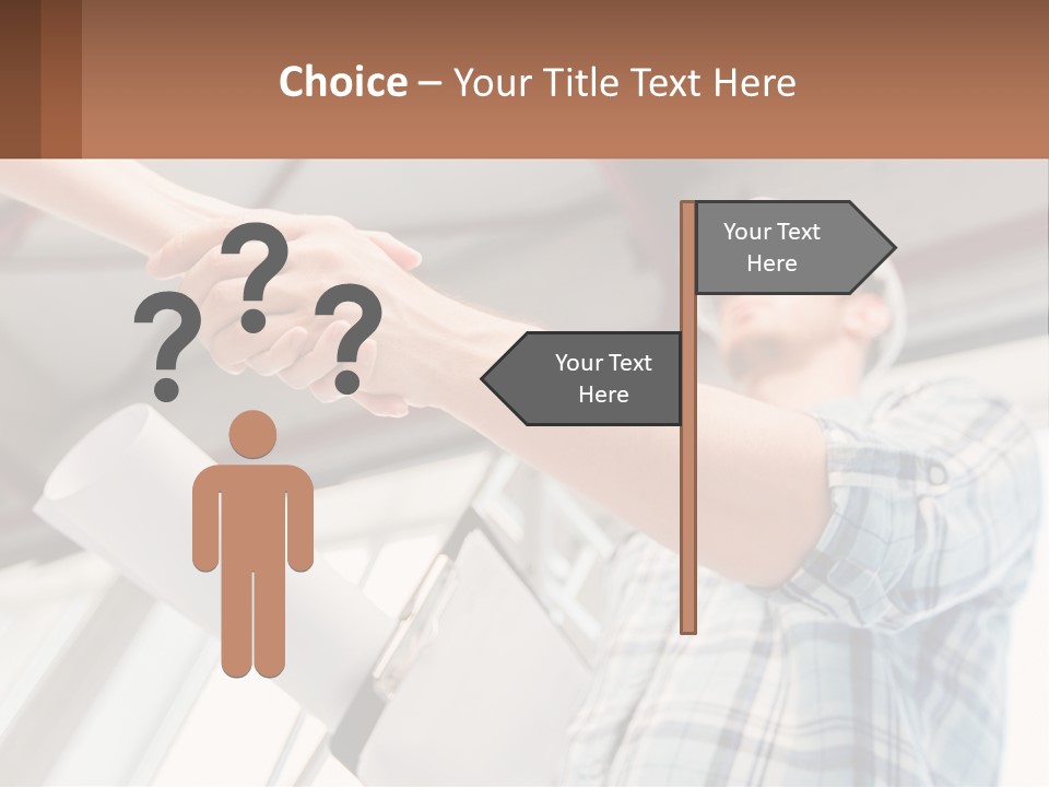 Two People Shaking Hands Over A Piece Of Paper PowerPoint Template