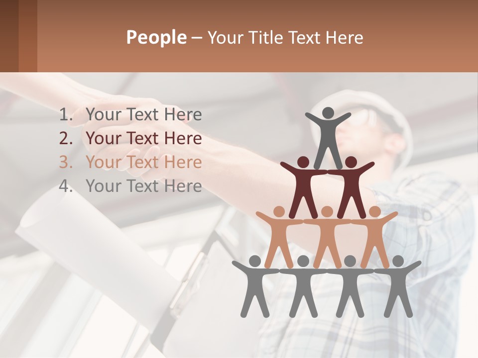 Two People Shaking Hands Over A Piece Of Paper PowerPoint Template