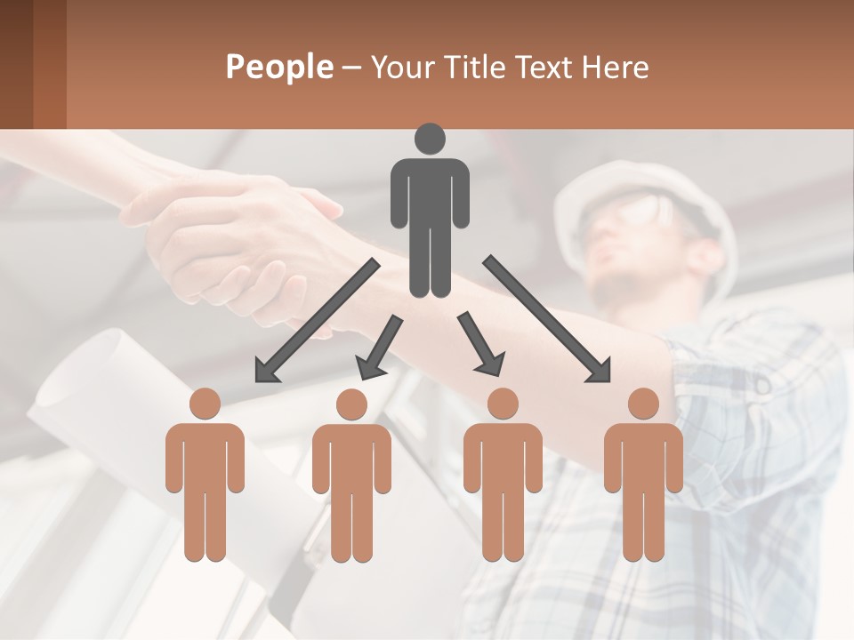 Two People Shaking Hands Over A Piece Of Paper PowerPoint Template