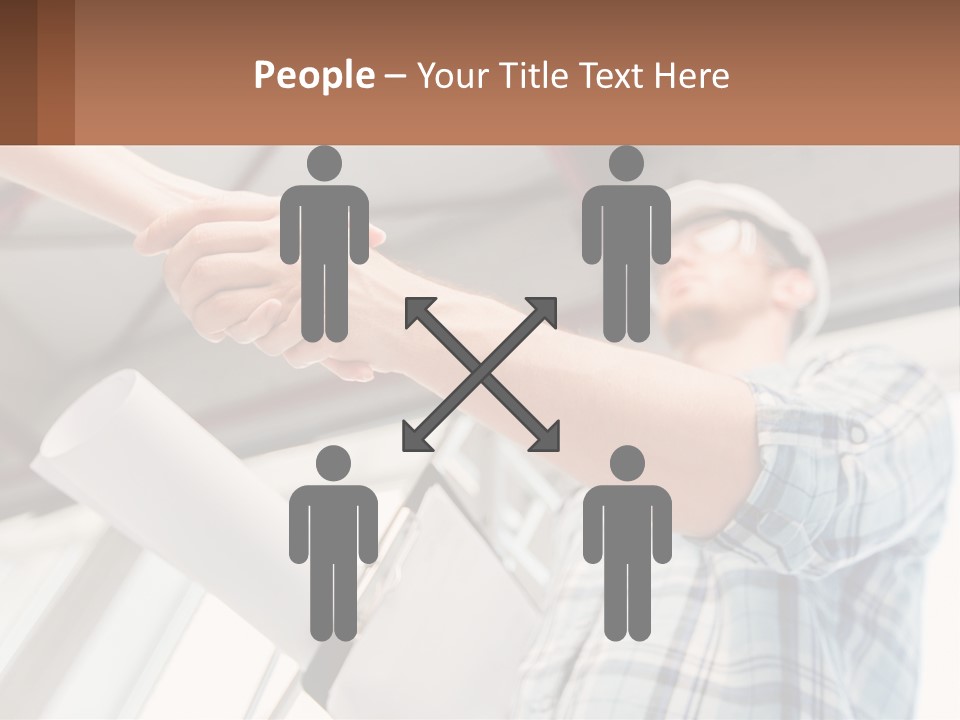 Two People Shaking Hands Over A Piece Of Paper PowerPoint Template