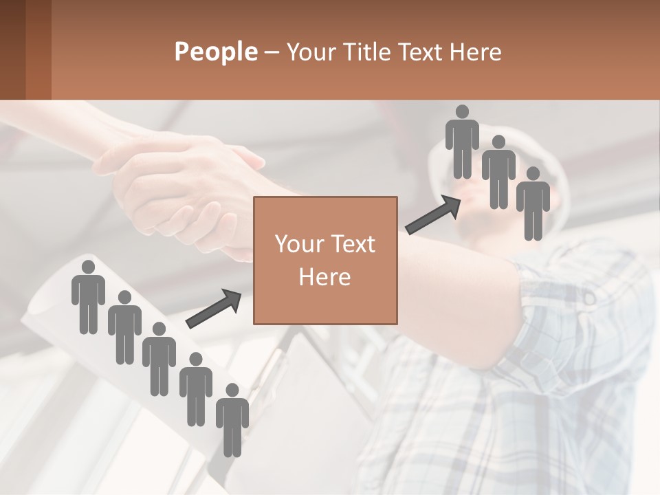 Two People Shaking Hands Over A Piece Of Paper PowerPoint Template