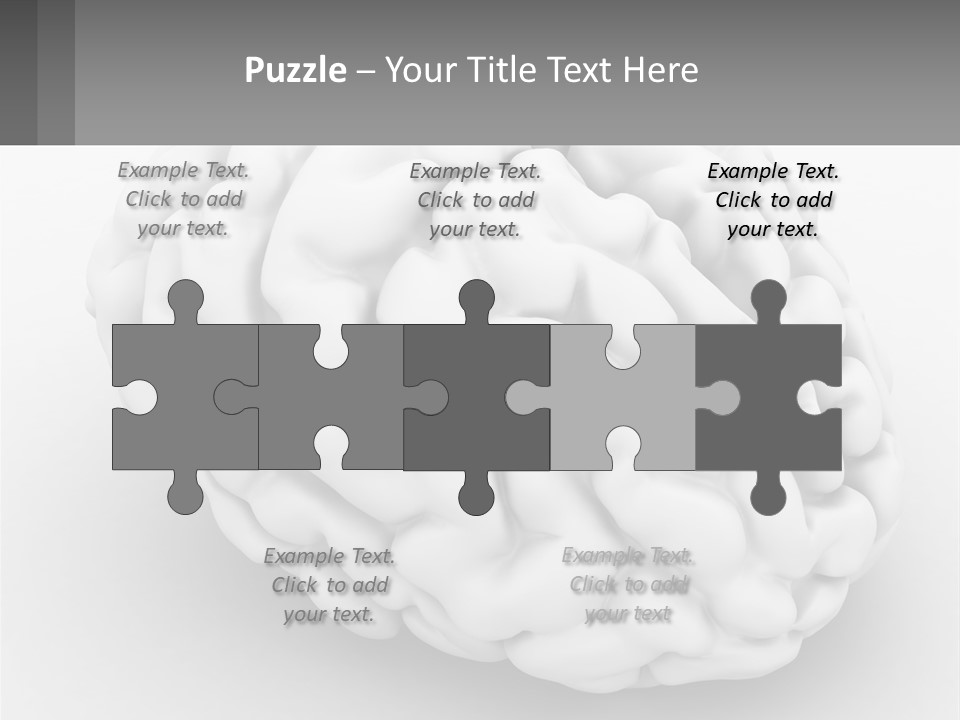A White Brain Is Shown With A Gray Background PowerPoint Template
