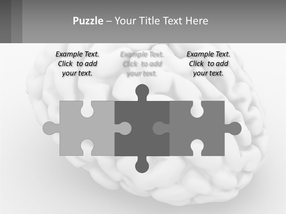 A White Brain Is Shown With A Gray Background PowerPoint Template
