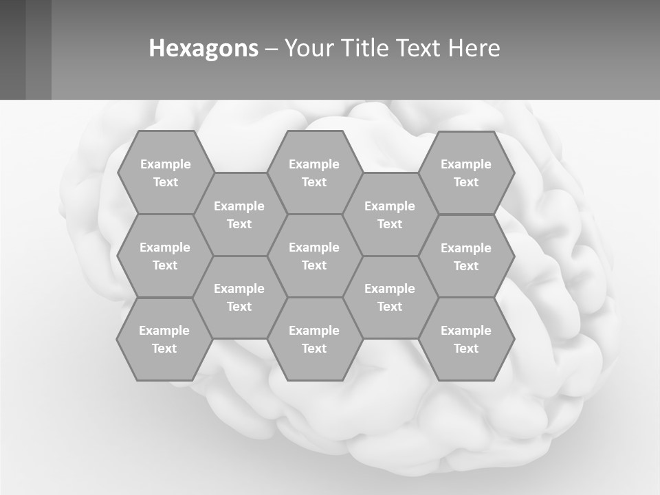 A White Brain Is Shown With A Gray Background PowerPoint Template