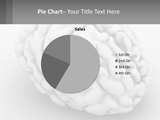 A White Brain Is Shown With A Gray Background PowerPoint Template
