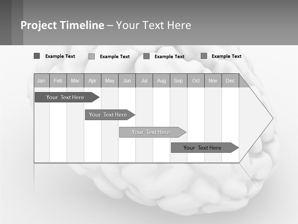 A White Brain Is Shown With A Gray Background PowerPoint Template