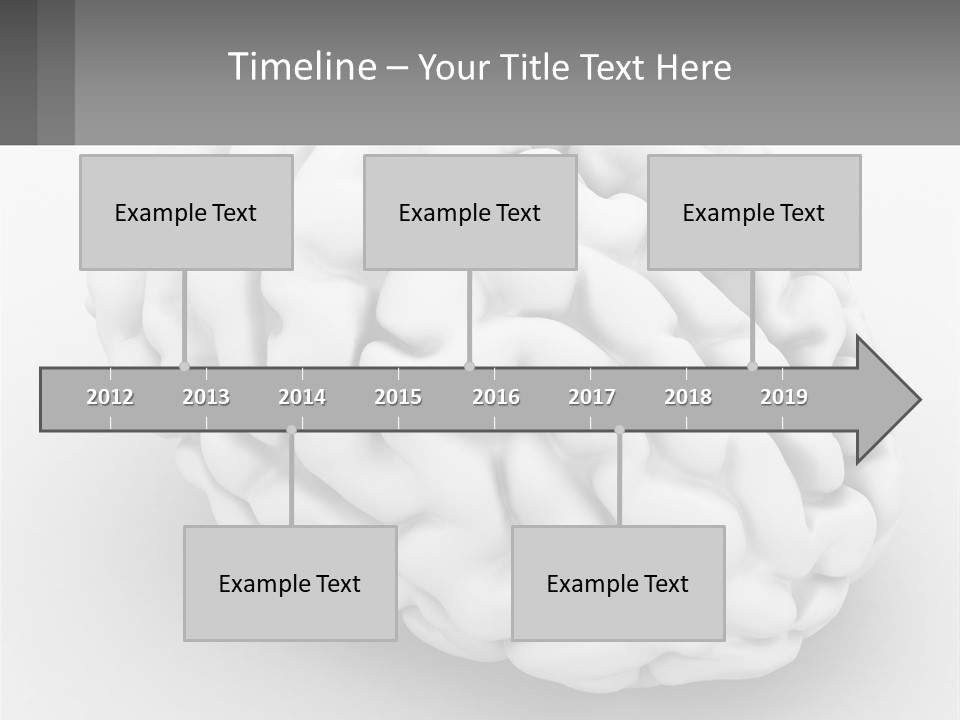 A White Brain Is Shown With A Gray Background PowerPoint Template