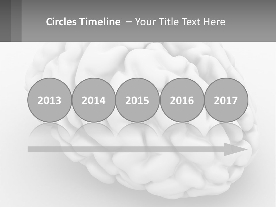 A White Brain Is Shown With A Gray Background PowerPoint Template