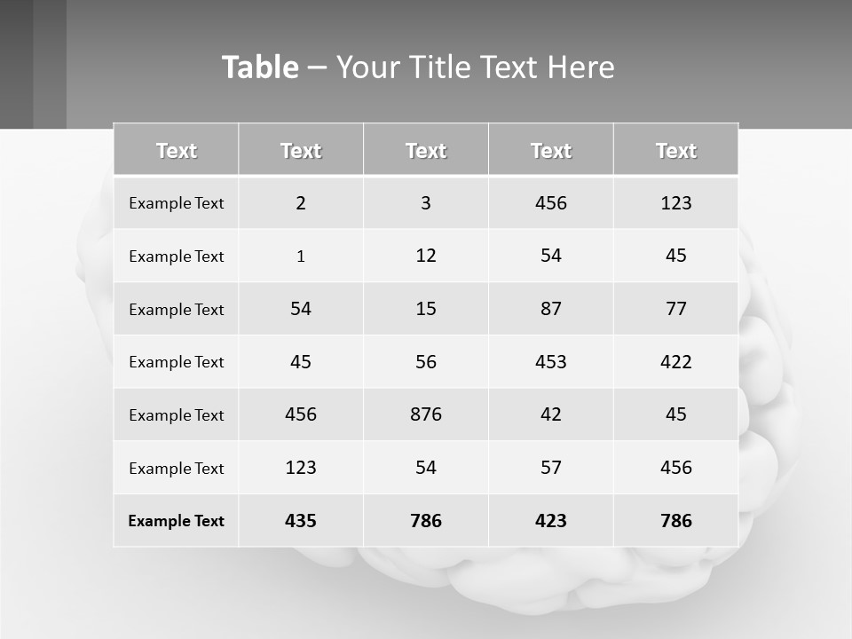 A White Brain Is Shown With A Gray Background PowerPoint Template