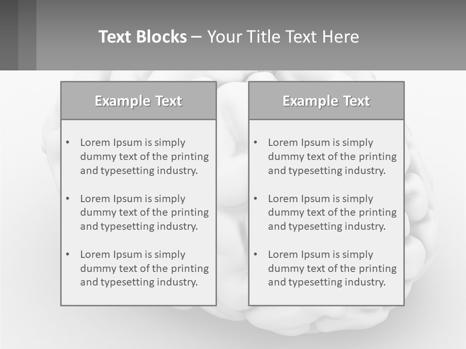 A White Brain Is Shown With A Gray Background PowerPoint Template