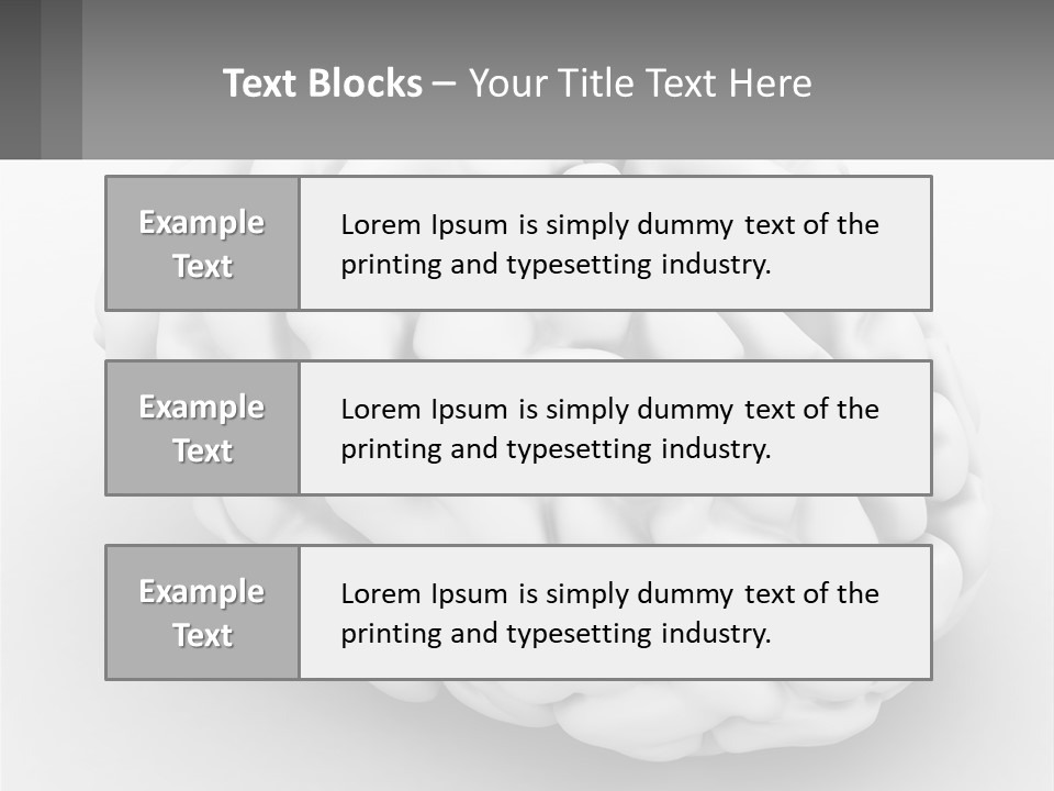 A White Brain Is Shown With A Gray Background PowerPoint Template
