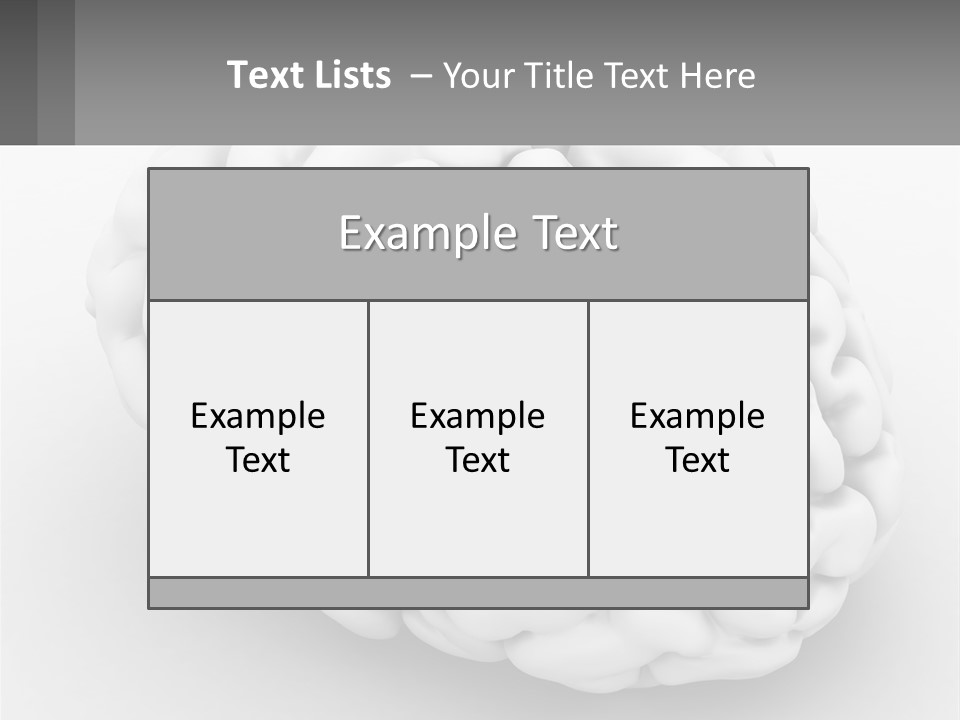A White Brain Is Shown With A Gray Background PowerPoint Template