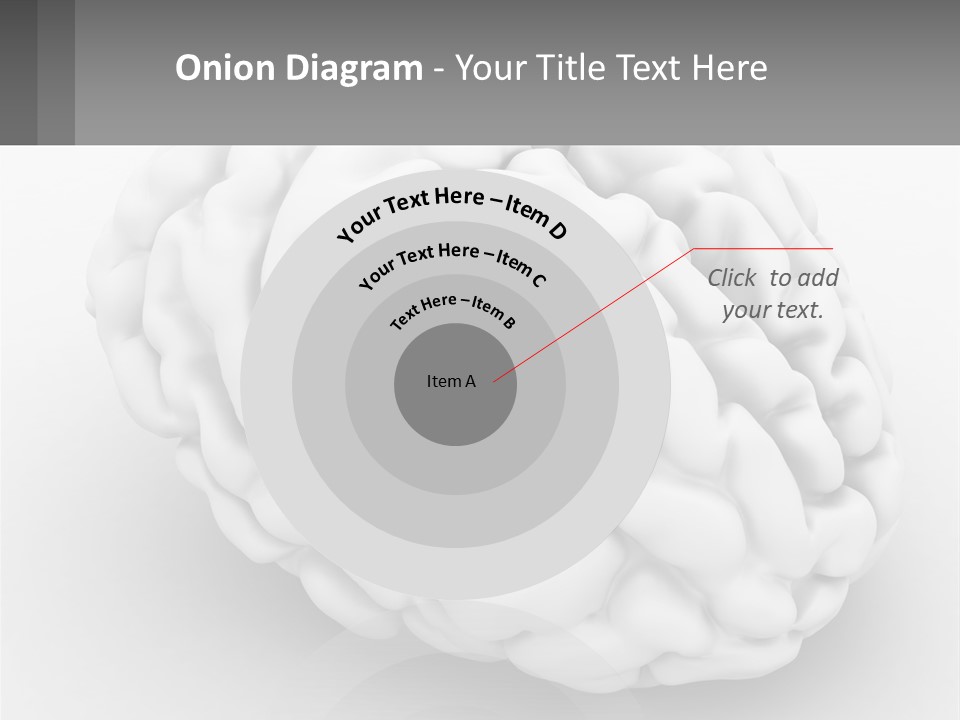 A White Brain Is Shown With A Gray Background PowerPoint Template