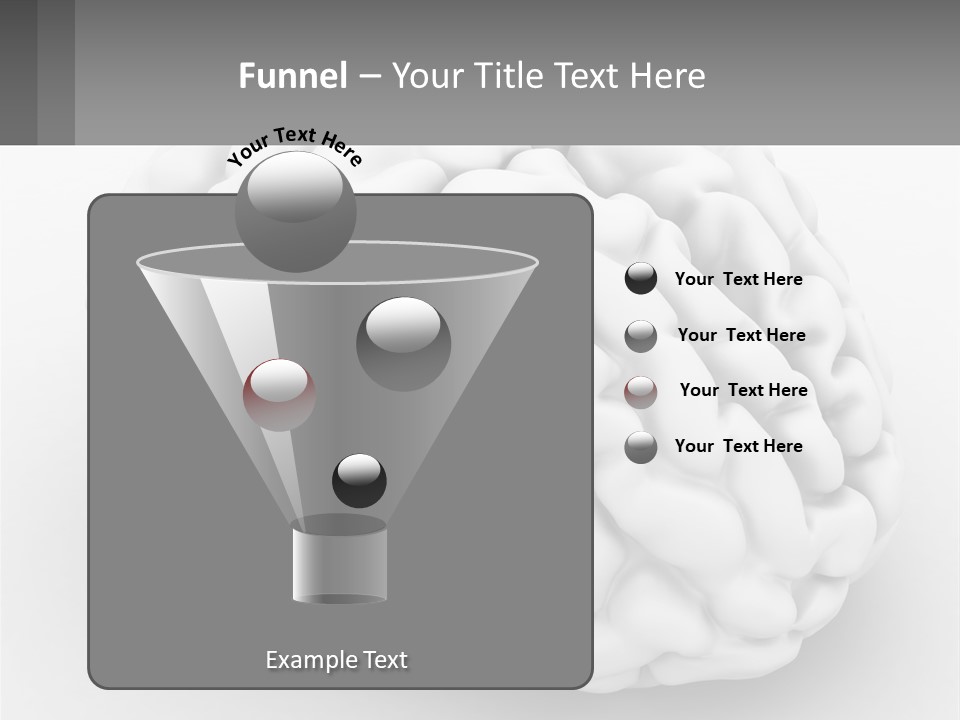A White Brain Is Shown With A Gray Background PowerPoint Template