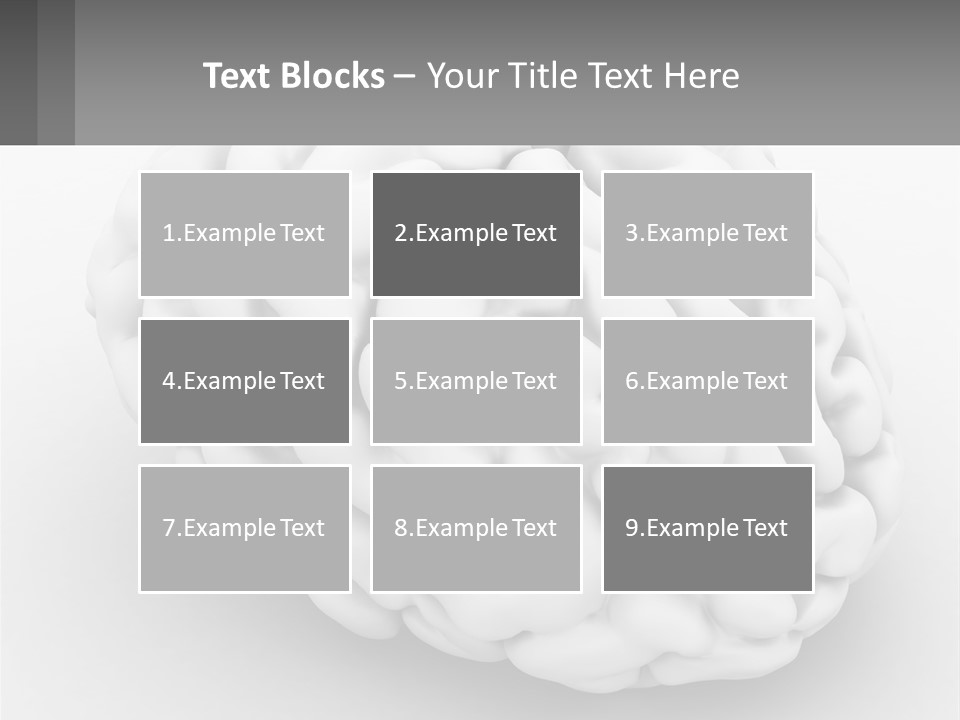 A White Brain Is Shown With A Gray Background PowerPoint Template