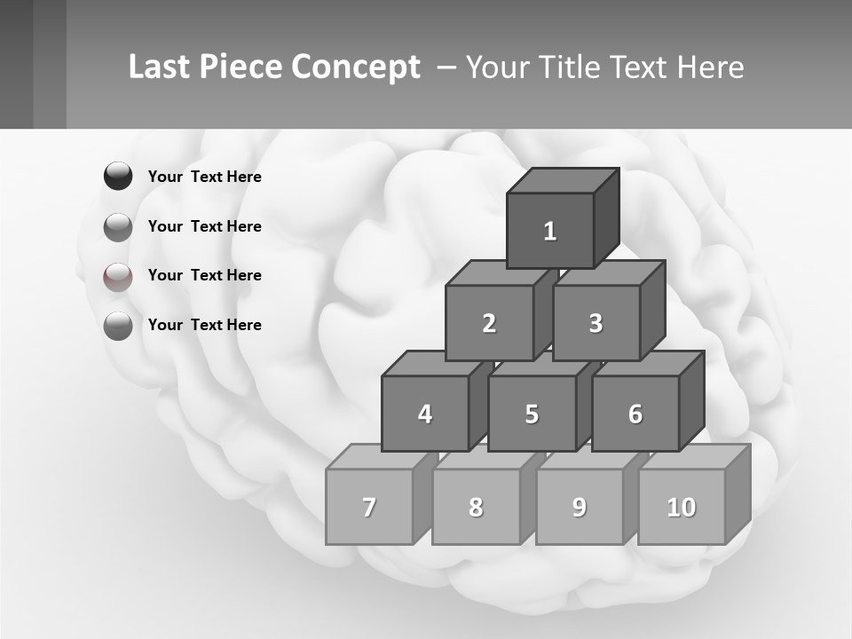 A White Brain Is Shown With A Gray Background PowerPoint Template
