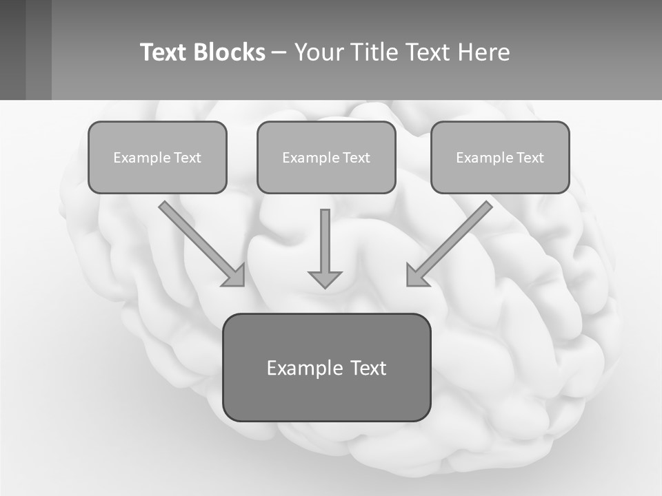 A White Brain Is Shown With A Gray Background PowerPoint Template