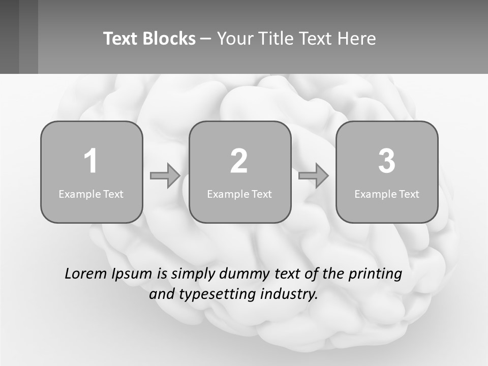 A White Brain Is Shown With A Gray Background PowerPoint Template