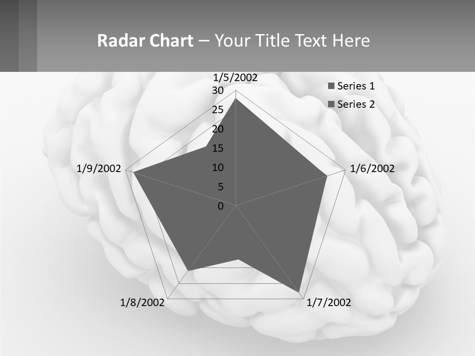 A White Brain Is Shown With A Gray Background PowerPoint Template