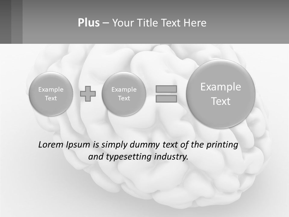 A White Brain Is Shown With A Gray Background PowerPoint Template