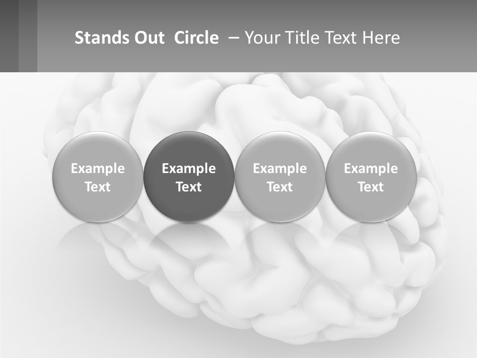A White Brain Is Shown With A Gray Background PowerPoint Template