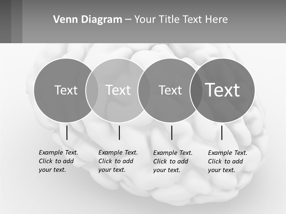 A White Brain Is Shown With A Gray Background PowerPoint Template