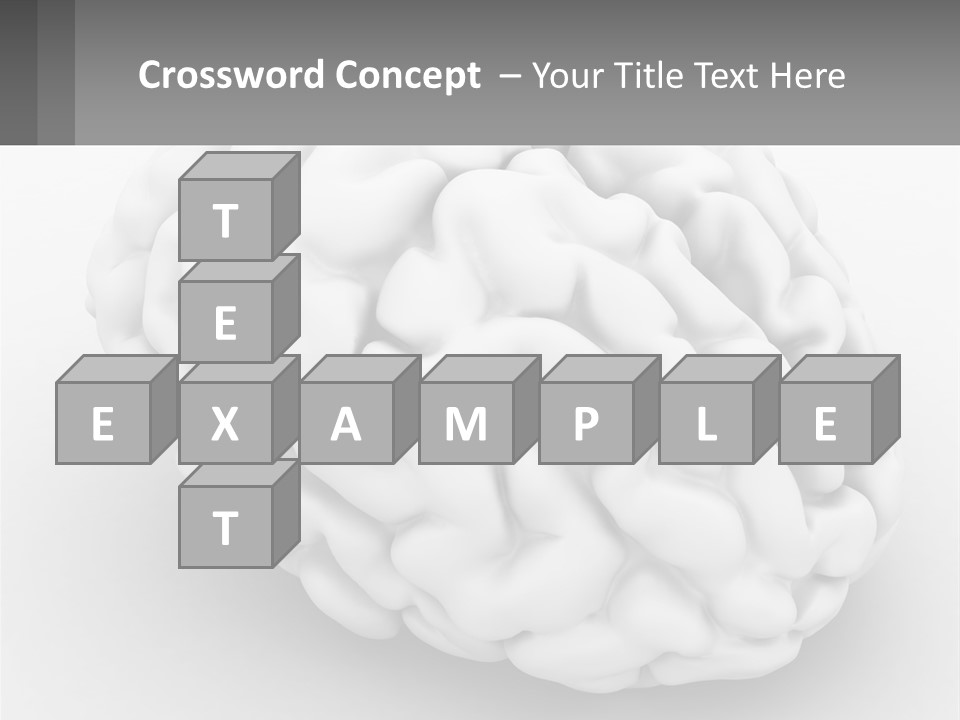 A White Brain Is Shown With A Gray Background PowerPoint Template