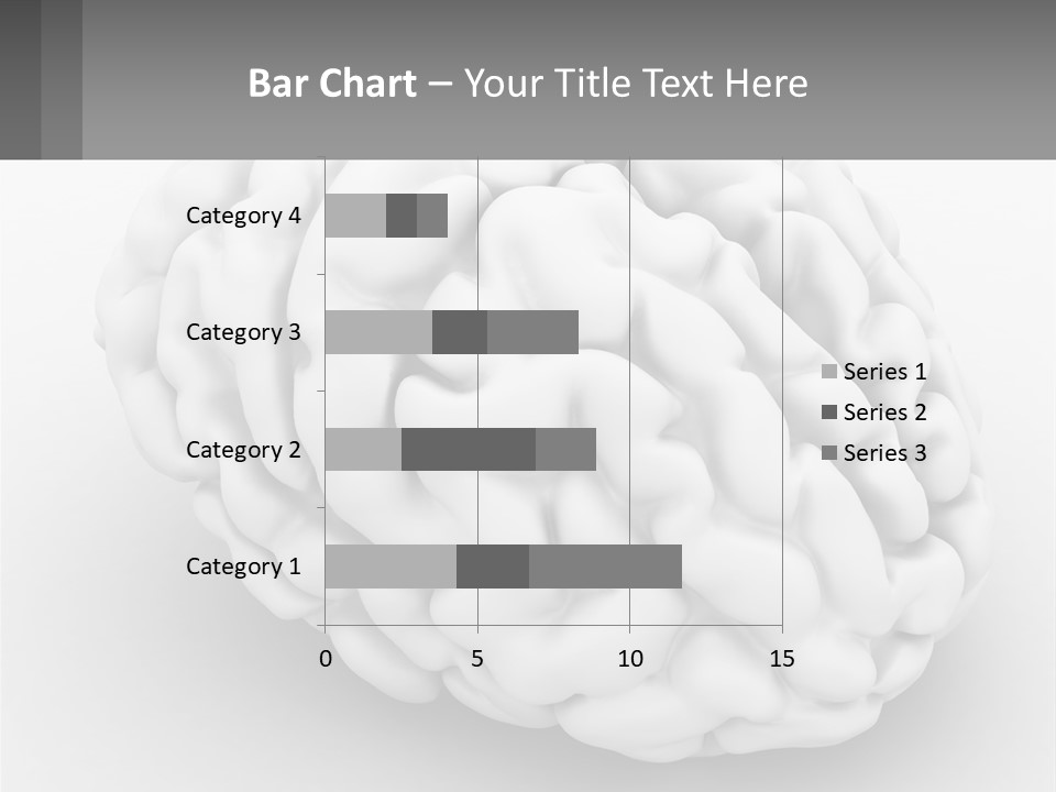 A White Brain Is Shown With A Gray Background PowerPoint Template