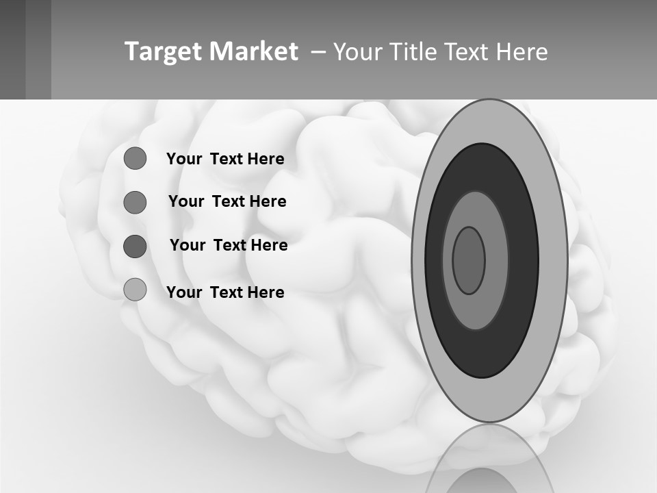 A White Brain Is Shown With A Gray Background PowerPoint Template
