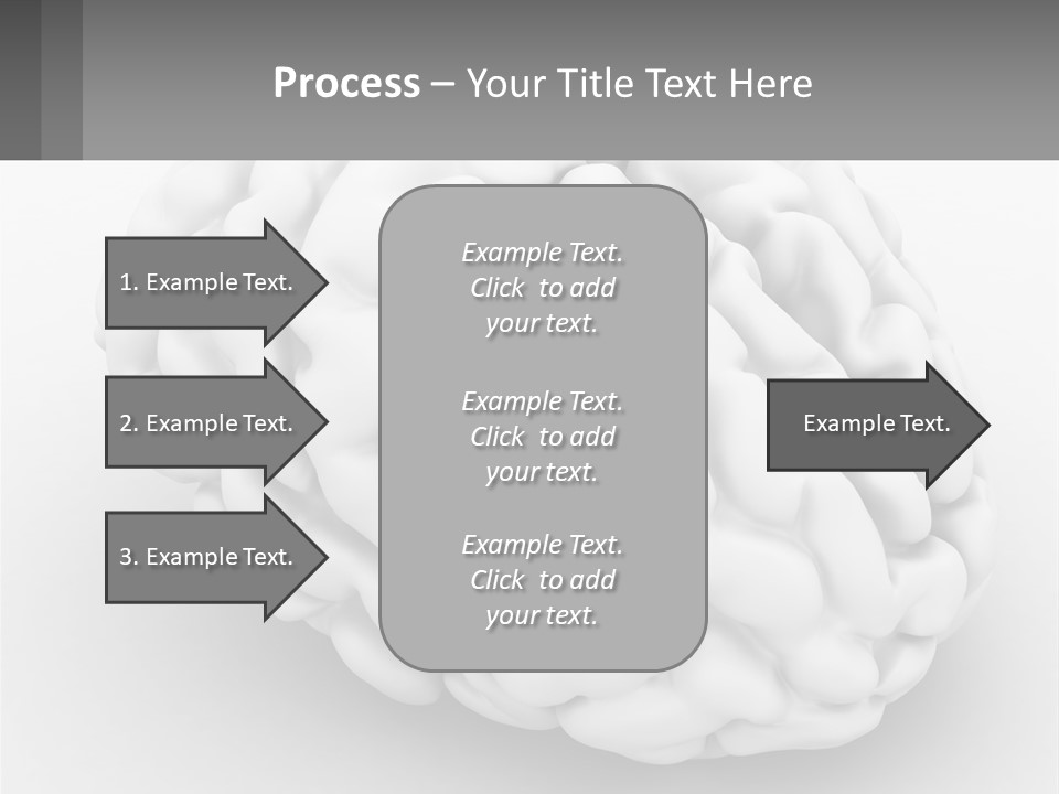 A White Brain Is Shown With A Gray Background PowerPoint Template