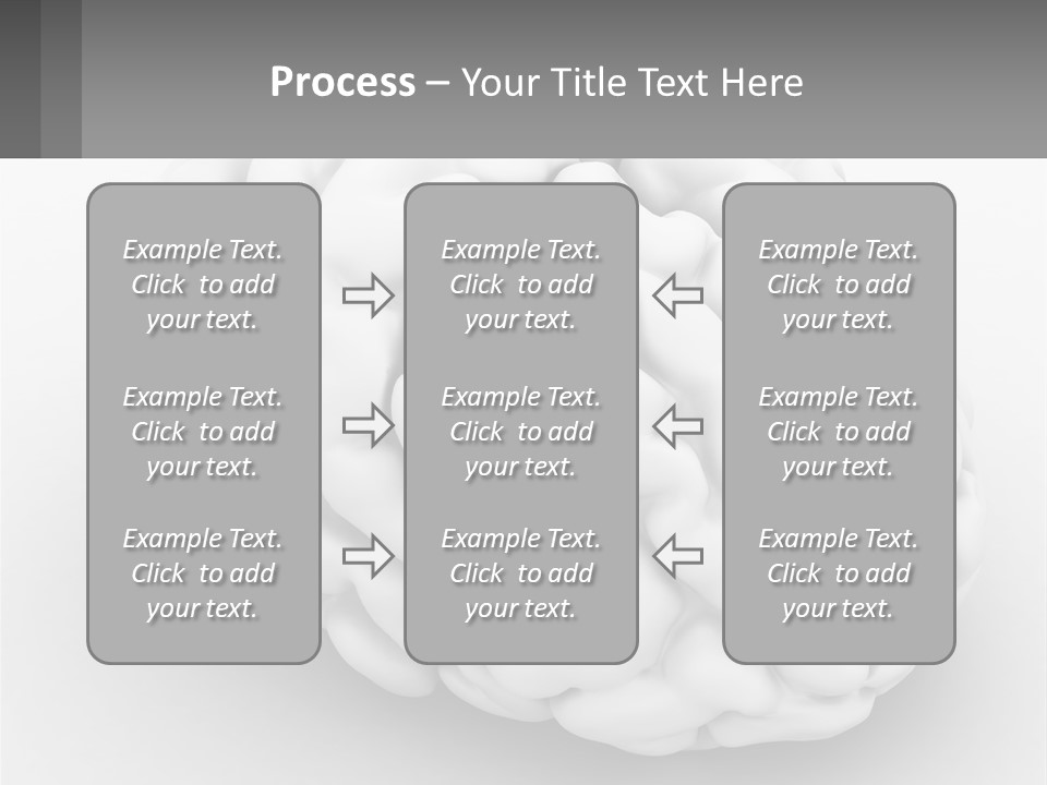 A White Brain Is Shown With A Gray Background PowerPoint Template