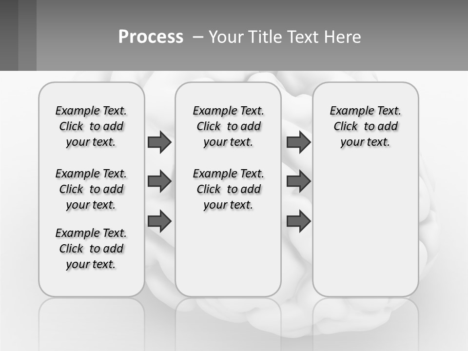 A White Brain Is Shown With A Gray Background PowerPoint Template