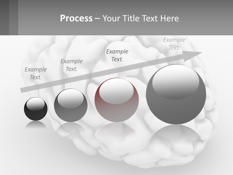 A White Brain Is Shown With A Gray Background PowerPoint Template