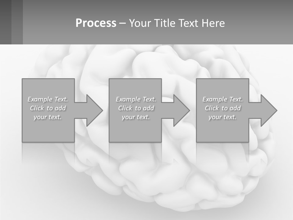 A White Brain Is Shown With A Gray Background PowerPoint Template