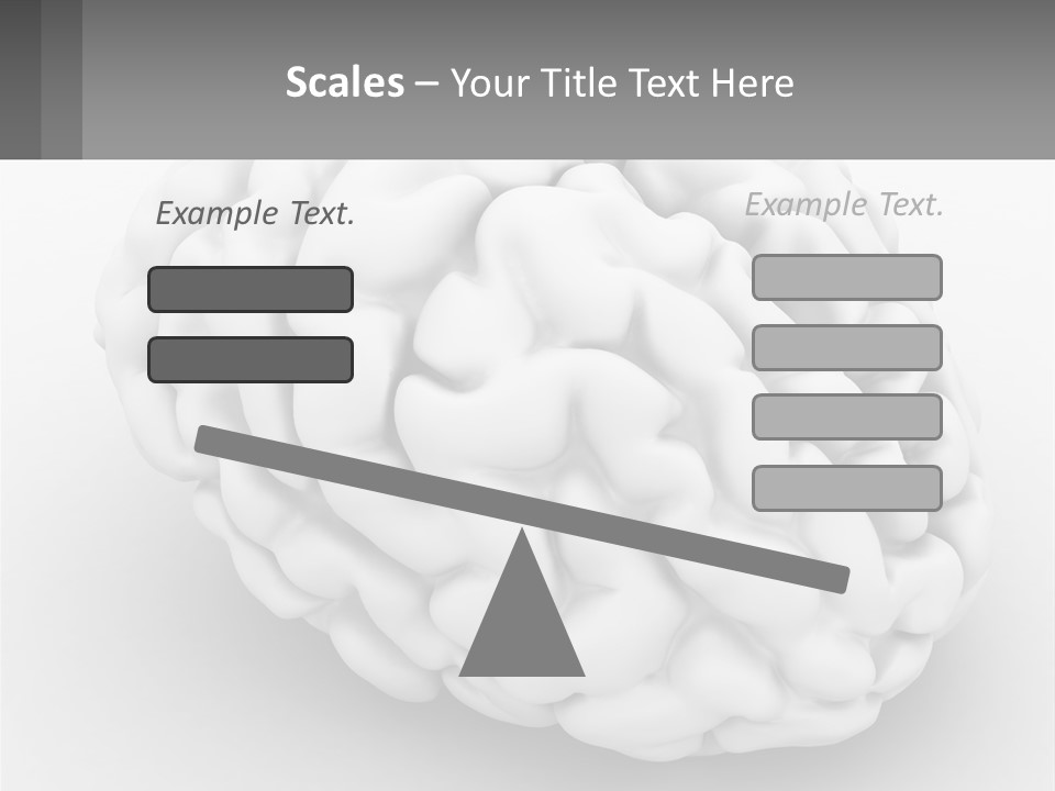 A White Brain Is Shown With A Gray Background PowerPoint Template