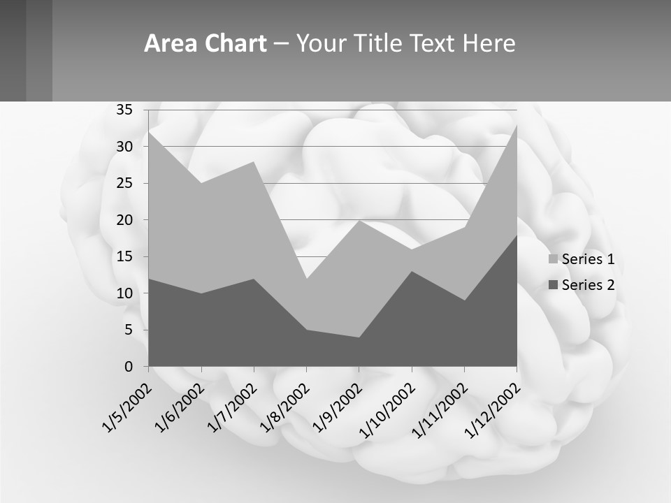 A White Brain Is Shown With A Gray Background PowerPoint Template