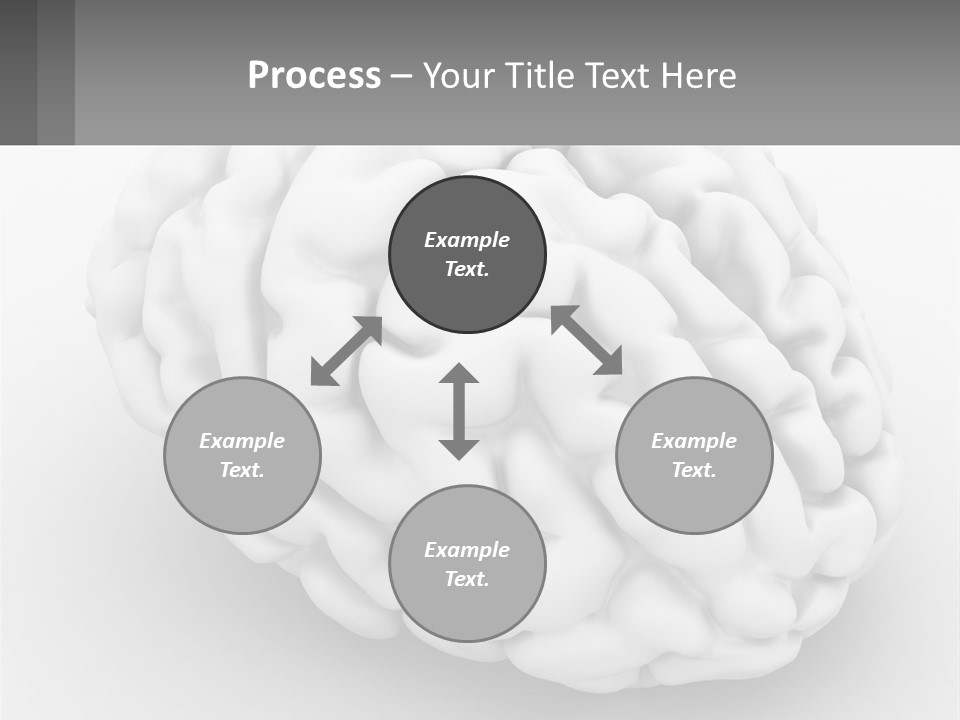 A White Brain Is Shown With A Gray Background PowerPoint Template