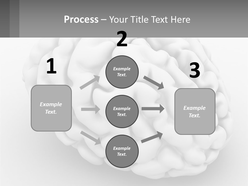 A White Brain Is Shown With A Gray Background PowerPoint Template