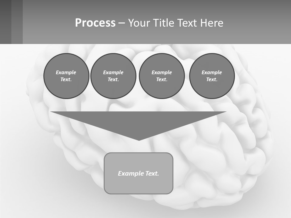 A White Brain Is Shown With A Gray Background PowerPoint Template