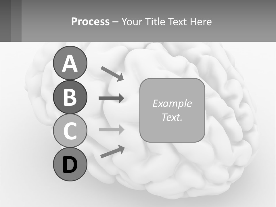 A White Brain Is Shown With A Gray Background PowerPoint Template